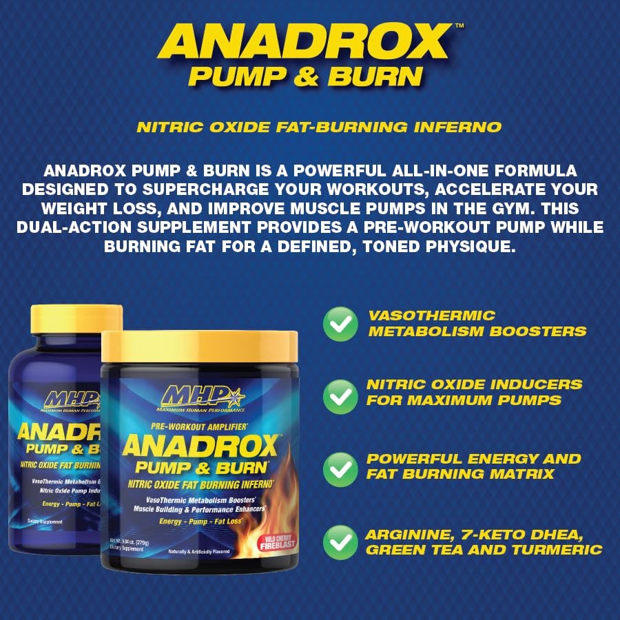Maximum Human Performance Mhp Anadrox Pre-Workout Nitric Oxide Energy Pumps