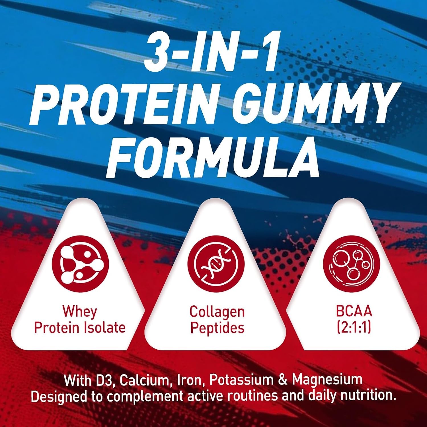 Whey Protein Gummies for Women Men, 12G High Protein Supplements with Collagen