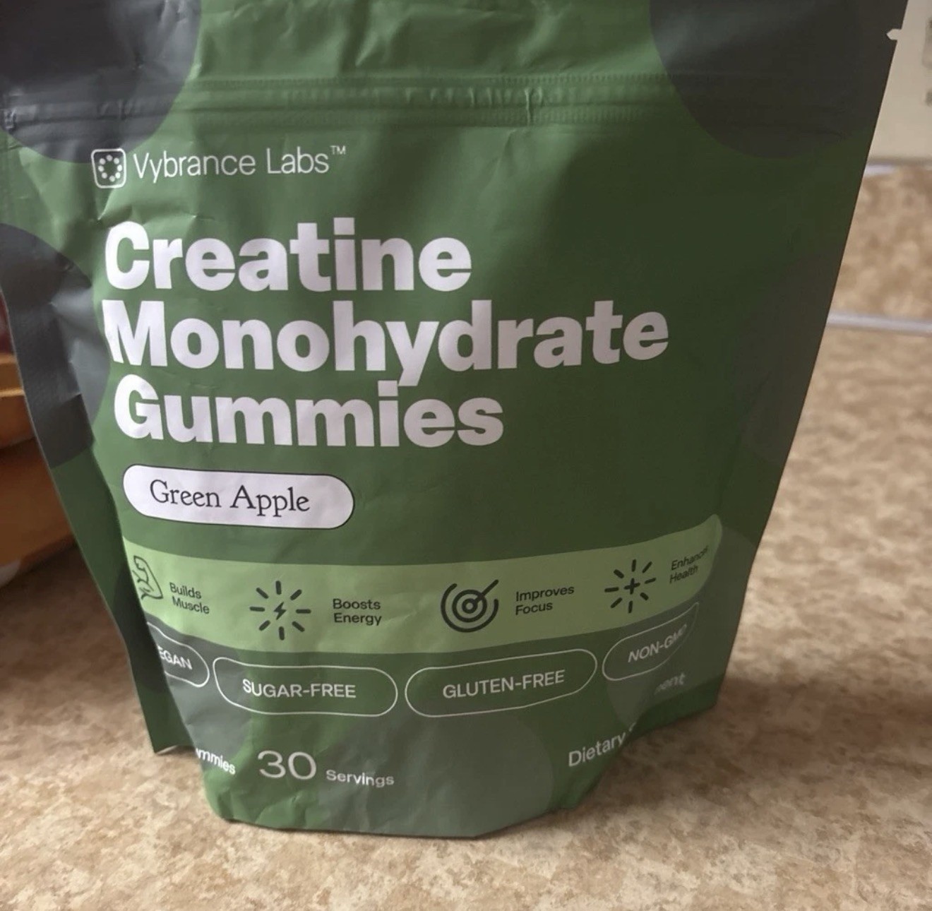 Vybrance Labs Creatine Monohydrate Gummies Green Apple 120 Gummies 30 Servings