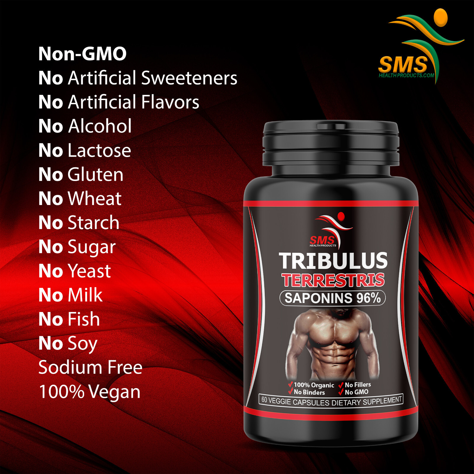 TRIBULUS TERRESTRIS 7500mg EXTRACT 96% SAPONINS BODY BUILD 30 CAPSULES