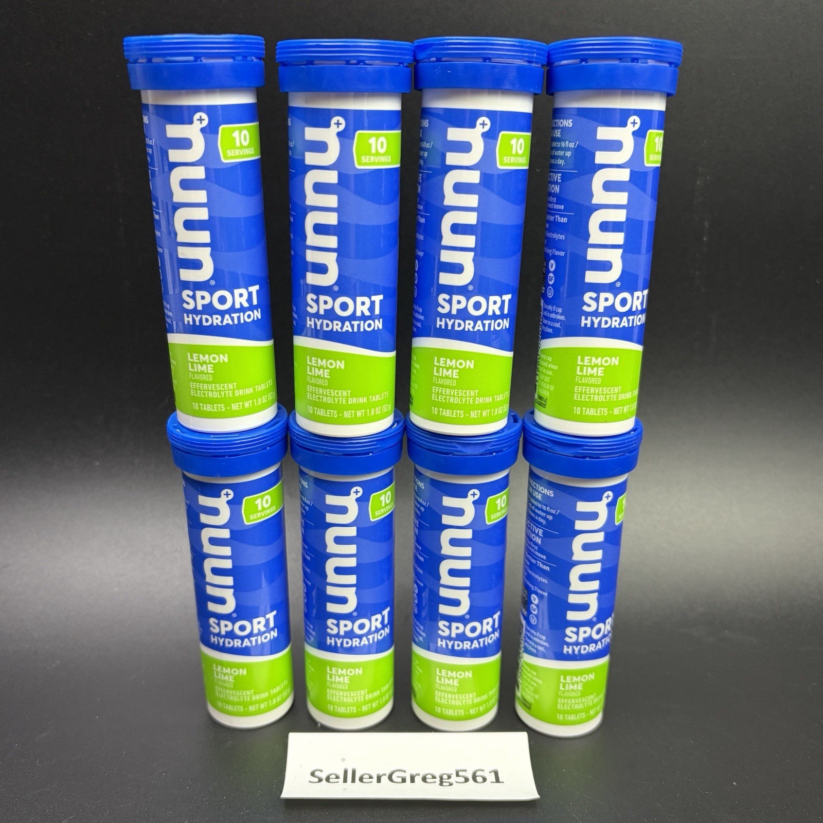 Nuun Sport Electrolyte Tablets Lemon Lime – 80 Count Pack (8 Tubes) EXP 6/26