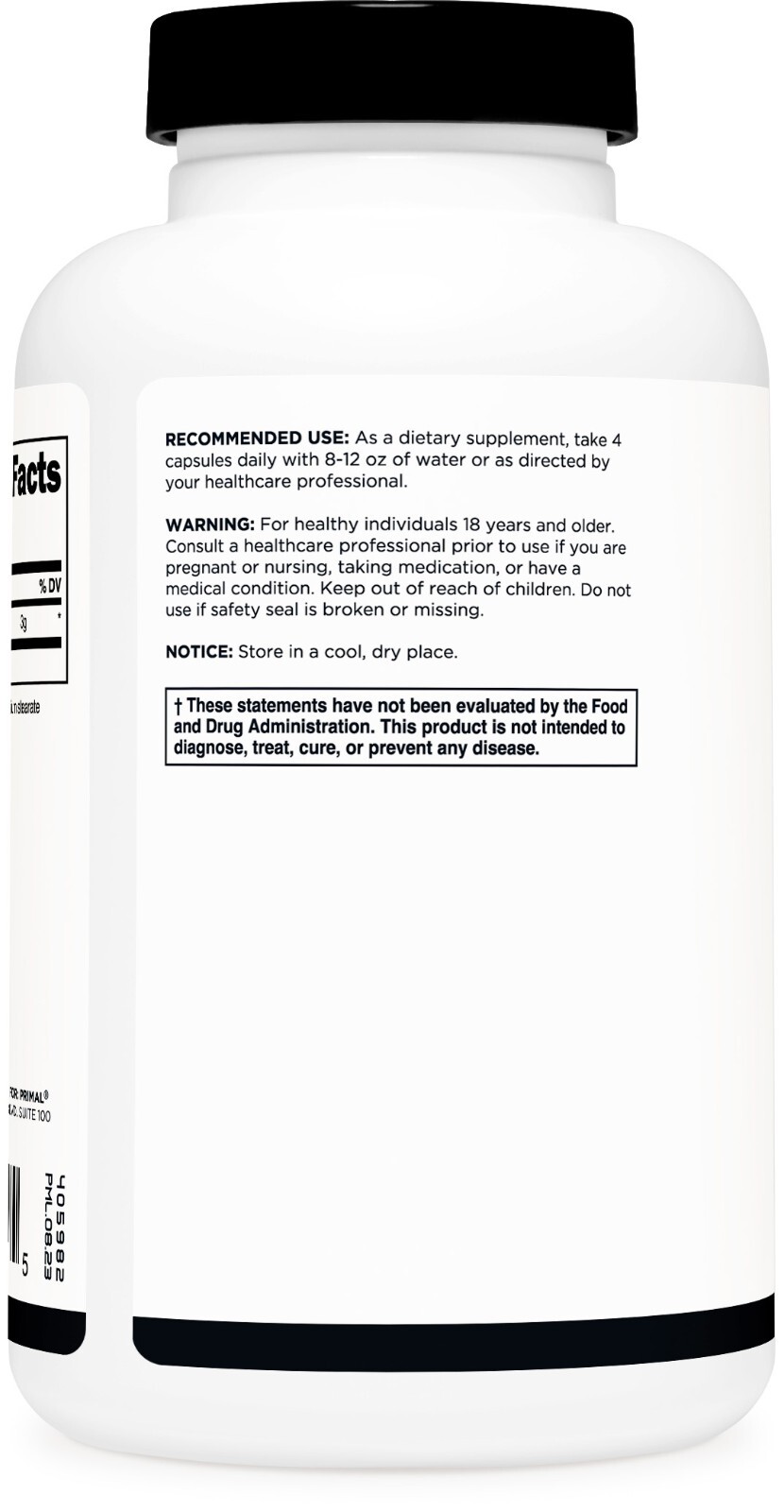 Primal Creatine Monohydrate 3,000 mg, 180 Caps – Micronized Non-GMO Creatine
