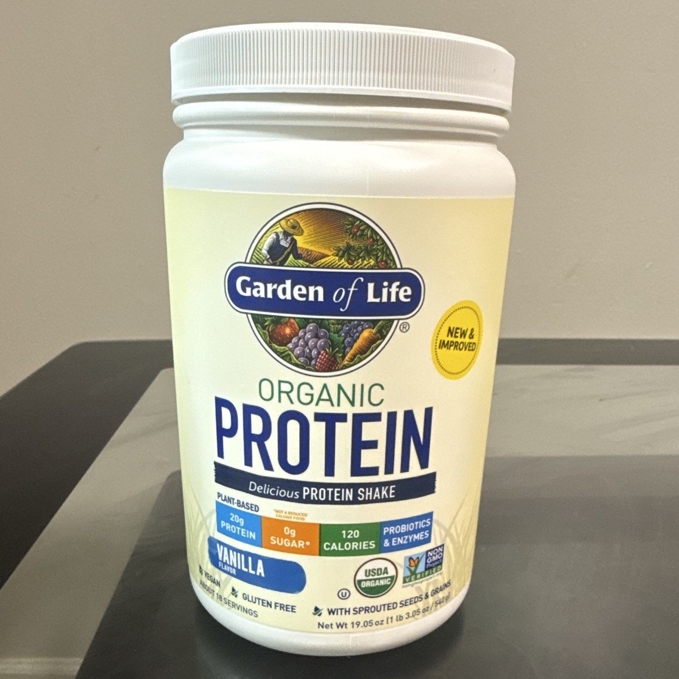 Garden of Life Organic Plant-Based Protein Powder Vanilla 19.05 oz 20 Servings
