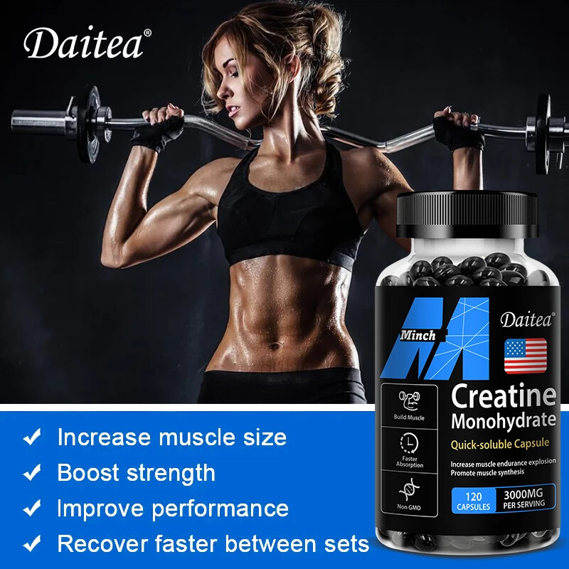 Creatine Monohydrate Capsules 3000mg, 30/60/120 Capsules, Muscle Explosion