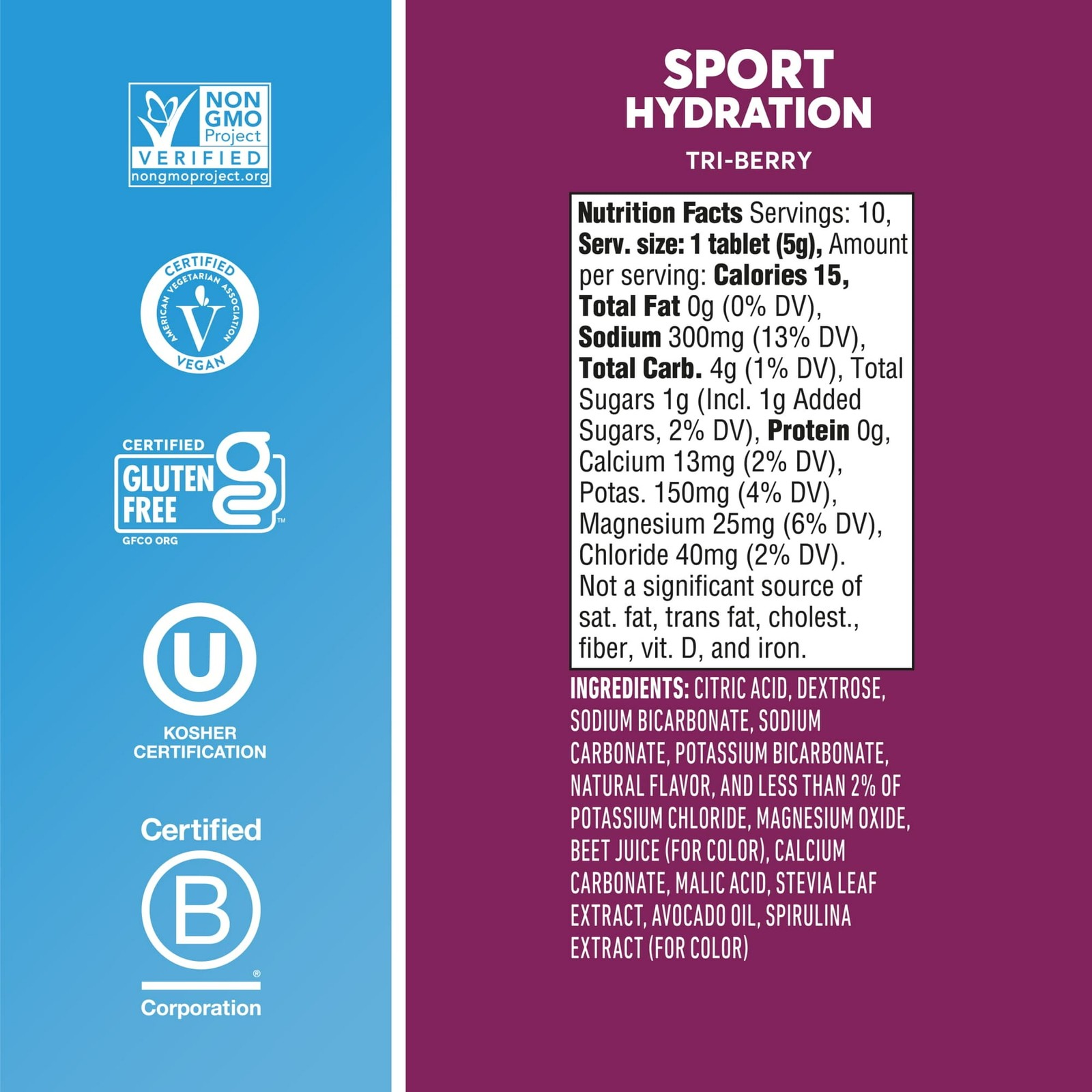 Nuun Sport Electrolytes Hydration Drink Mix Tablets, Tri-Berry, 10 Count Tube…