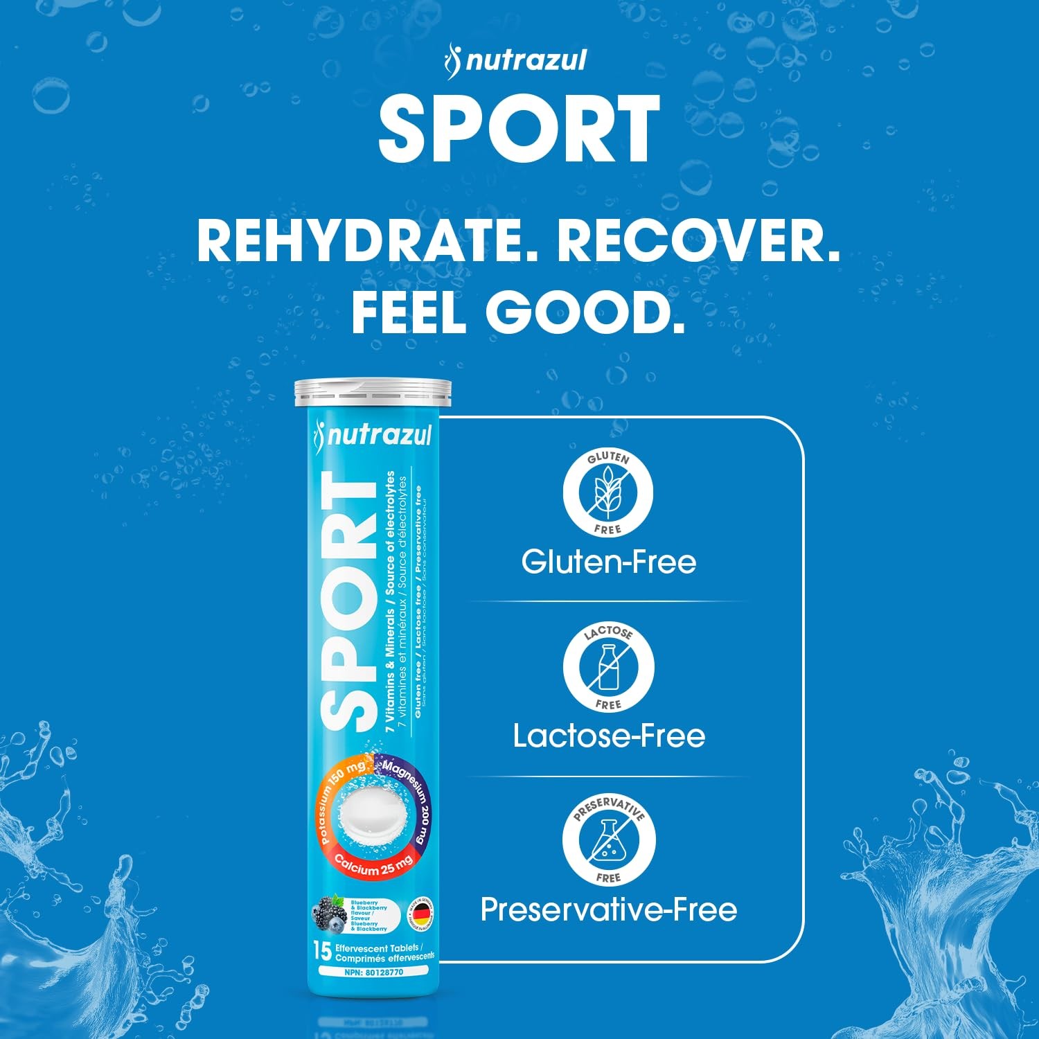 nutrazul Sports Effervescent Tablets, Electrolytes & 7 Vitamins & Minerals,…