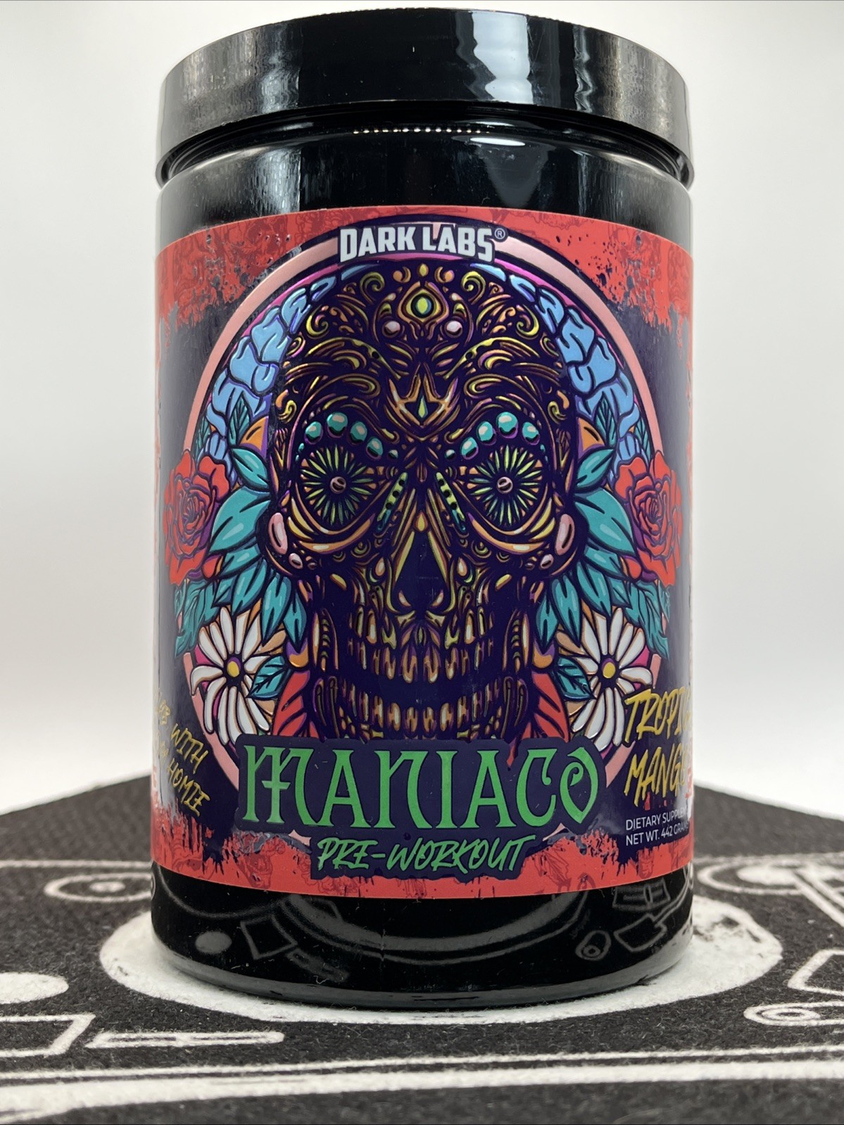 DARK LABS MANIACO High Stim Pre Workout Tropical Mango.