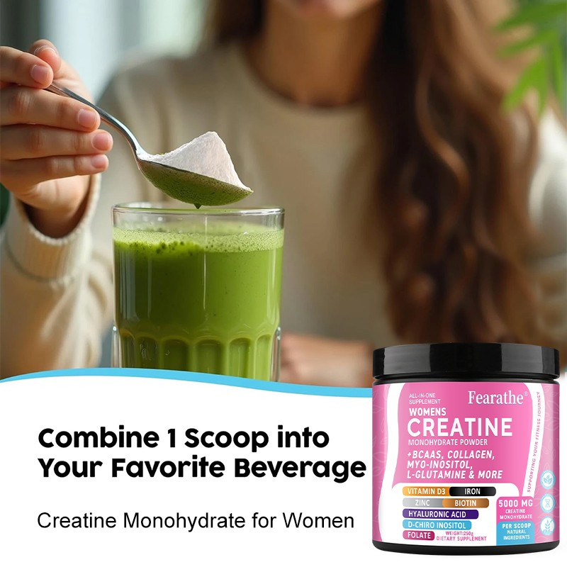 Creatine Monohydrate Powder For Women Strengthen Muscles 5 Grams Per Serving