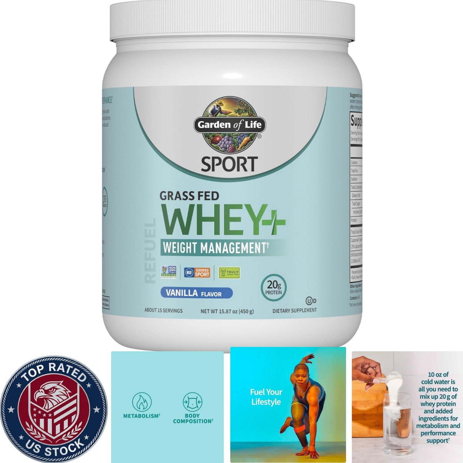 Grass Fed Whey Protein Isolate Vanilla 15.87 Oz | Weight Management & Muscle …