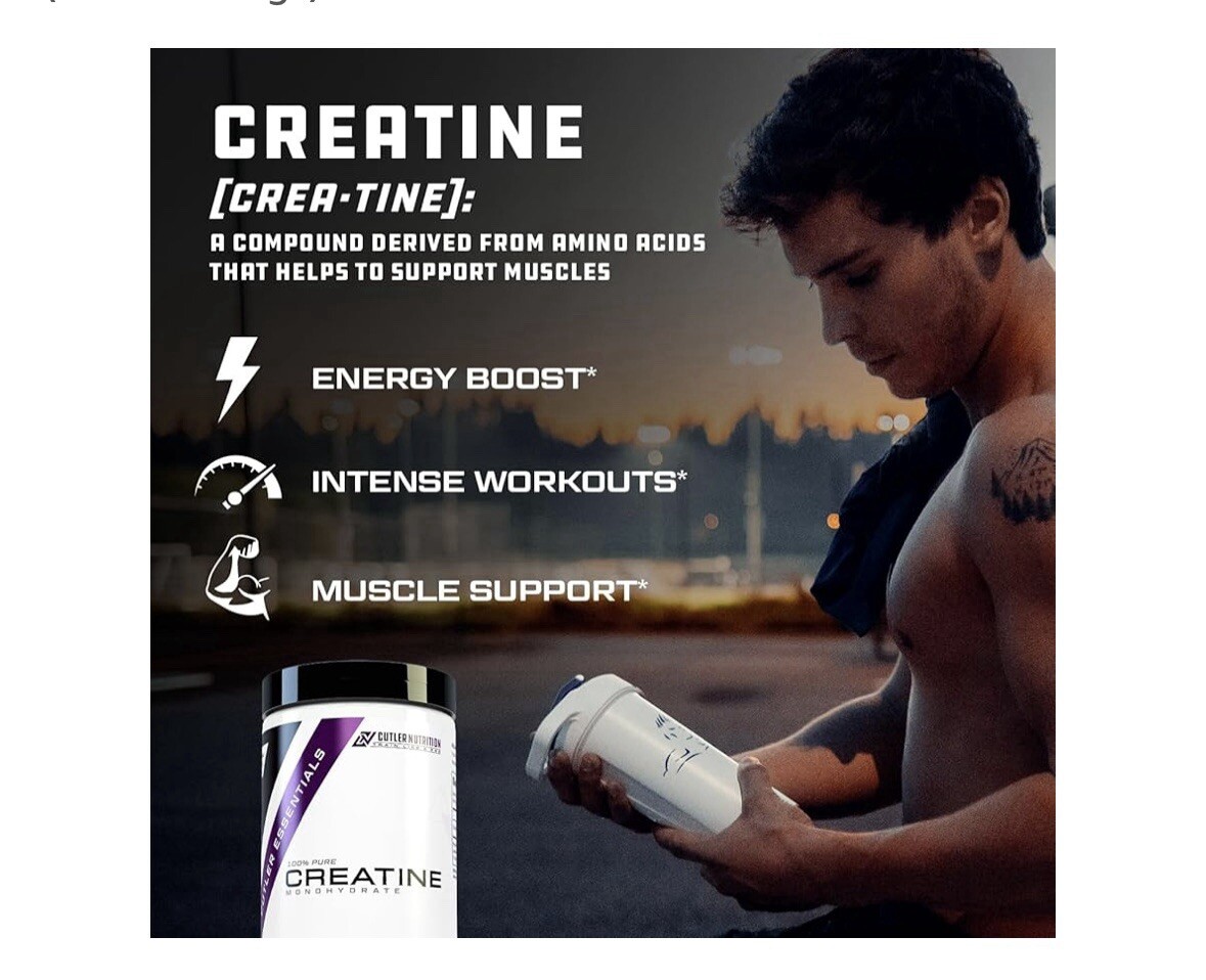 Cutler Nutrition Creatine Monohydrate Supplement Unflavored EXP: 03/2026