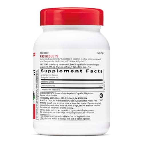 Creatine Monohydrate 3.5g 120 Capsules Muscle Building