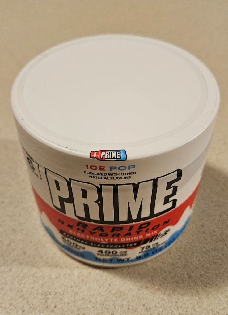 Prime Rapid Rehydration Electrolyte Powder Ice Pop 9.9 Ounce Expires 2/2028
