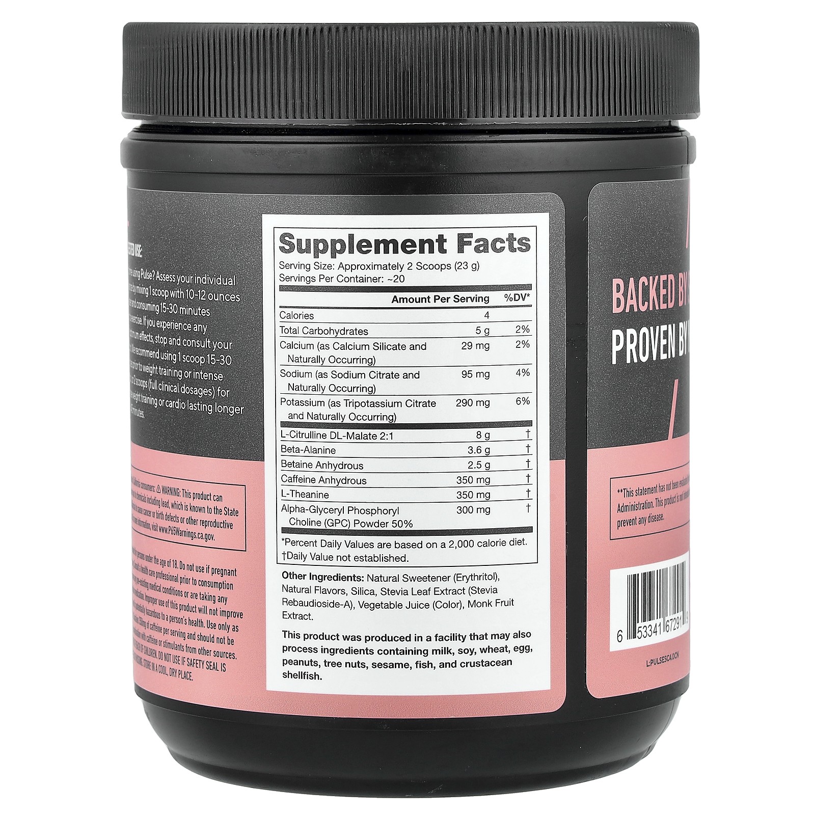 Pulse, Pre-Workout Drink, Sour Candy, 1.04 lbs (472 g)