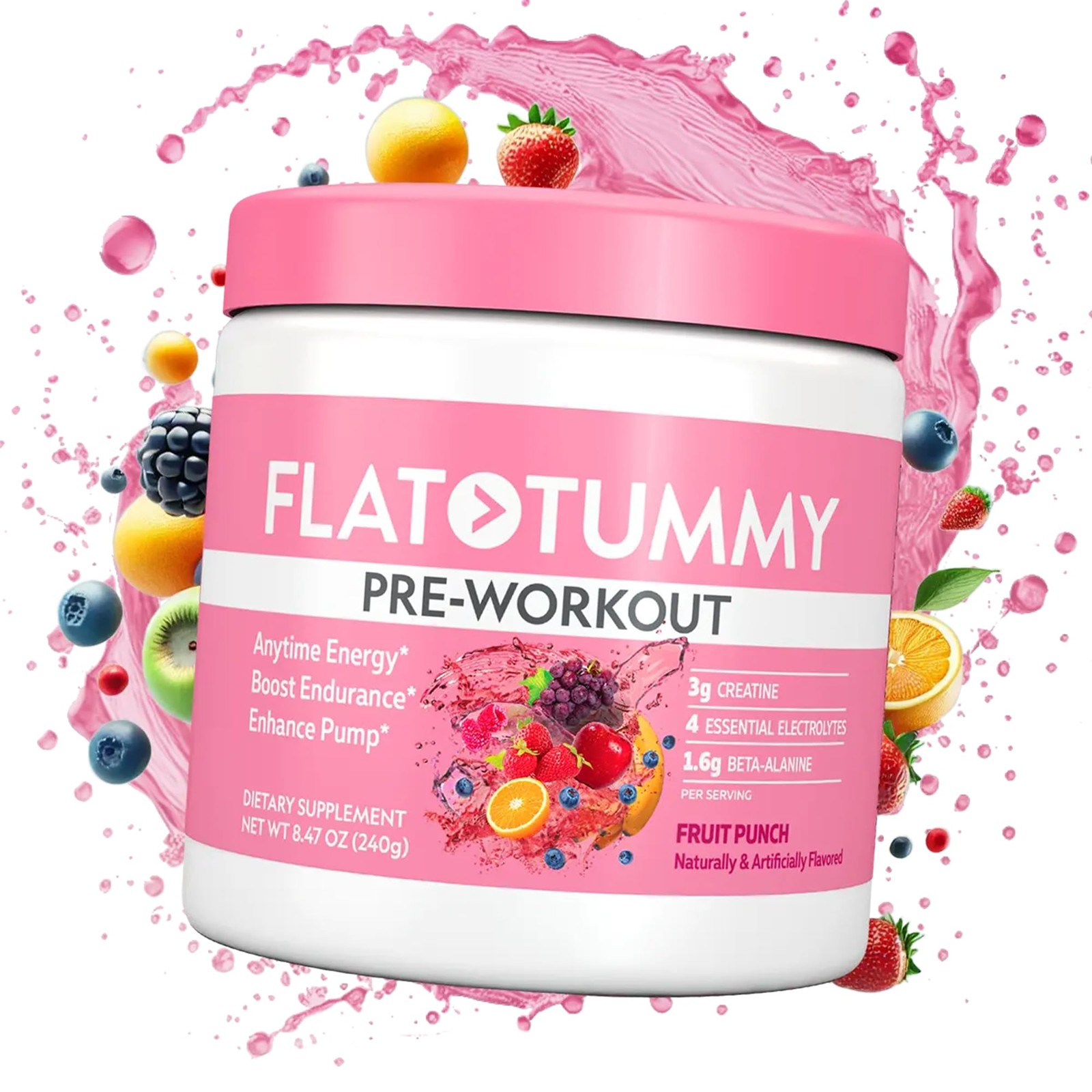 Flat Tummy Pre Workout Powder For Women Energy Endurance And Muscle Support 3G
