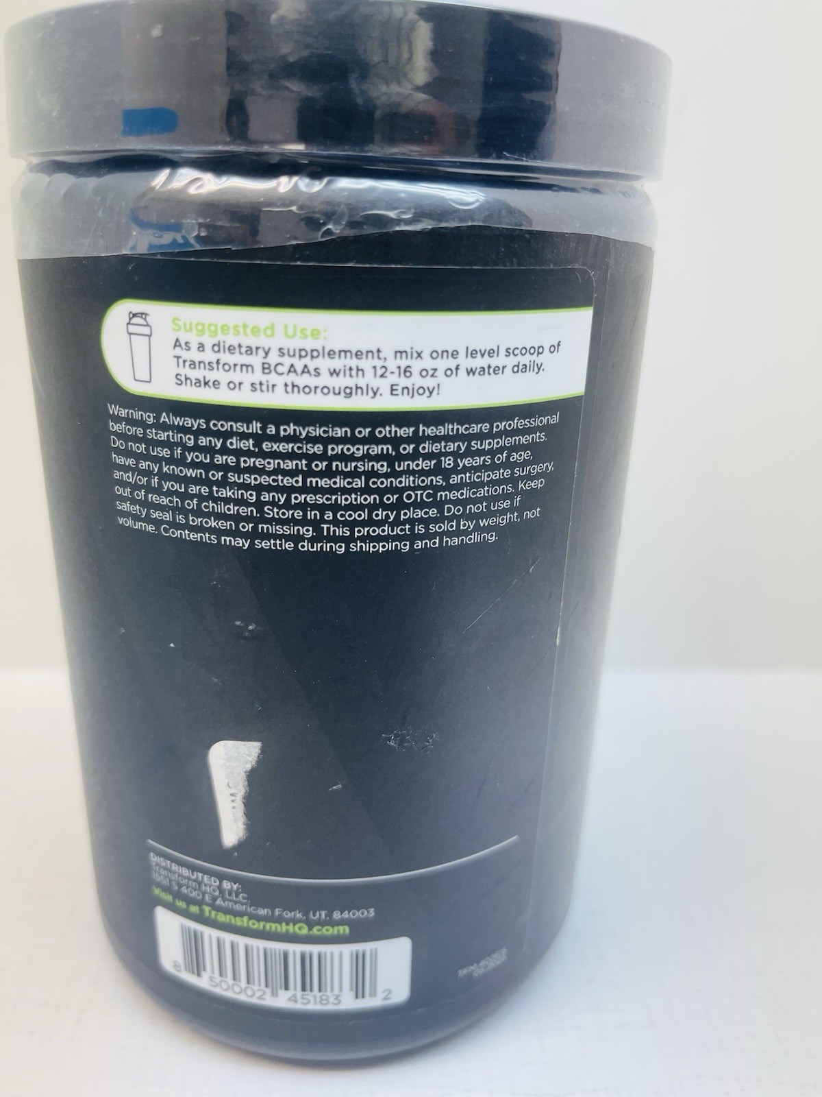 TransformHQ BCAA 28 Servings Kiwi Strawberry 12.1 Oz EXP 6/26