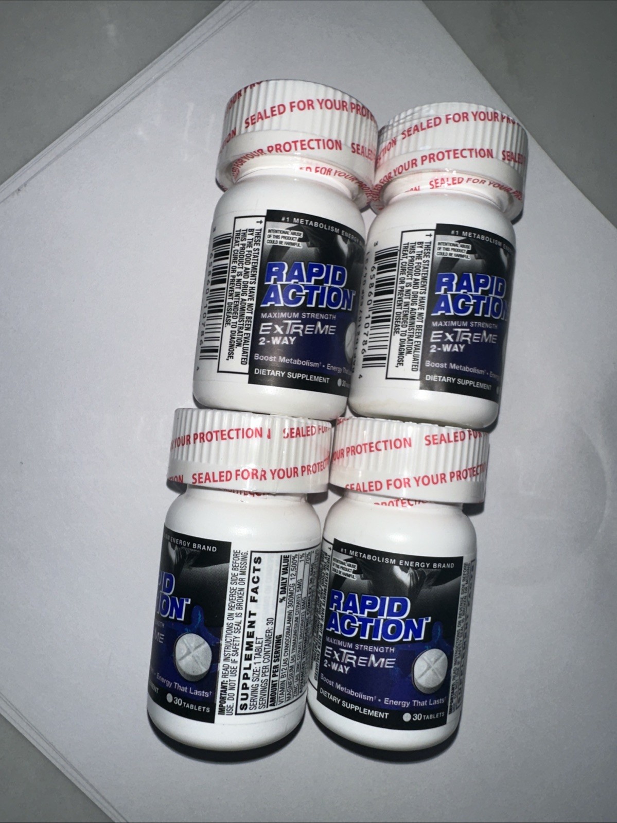 Rapid Action Extreme 2 Way Energy FOCUS MOOD Boost 3 SEALED 30ct Bottles 90 Tabs