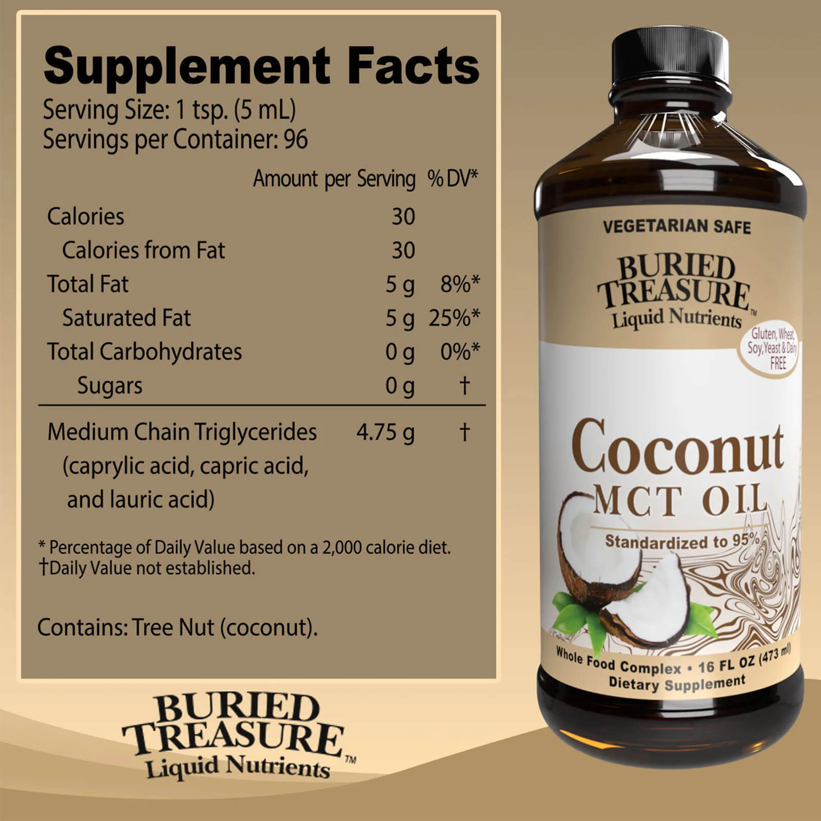Buried Treasure Coconut Oil MCT 16 fl oz
