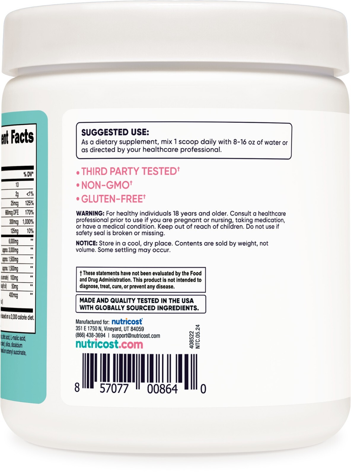 Nutricost BCAA for Women (Strawberry Lemonade) 30 Servings