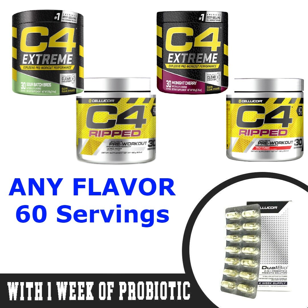 Cellucor C4 Original Pre Workout Powder – 60 Servings Fruit Punch