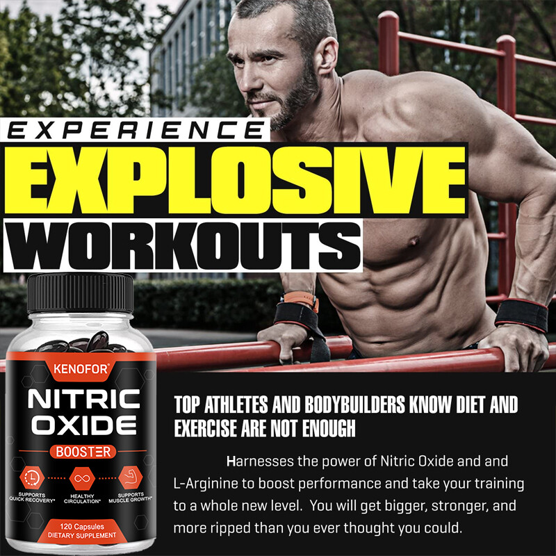 Nitric Oxide Booster, Boosts Blood Circulation, 30/60/120 Capsules