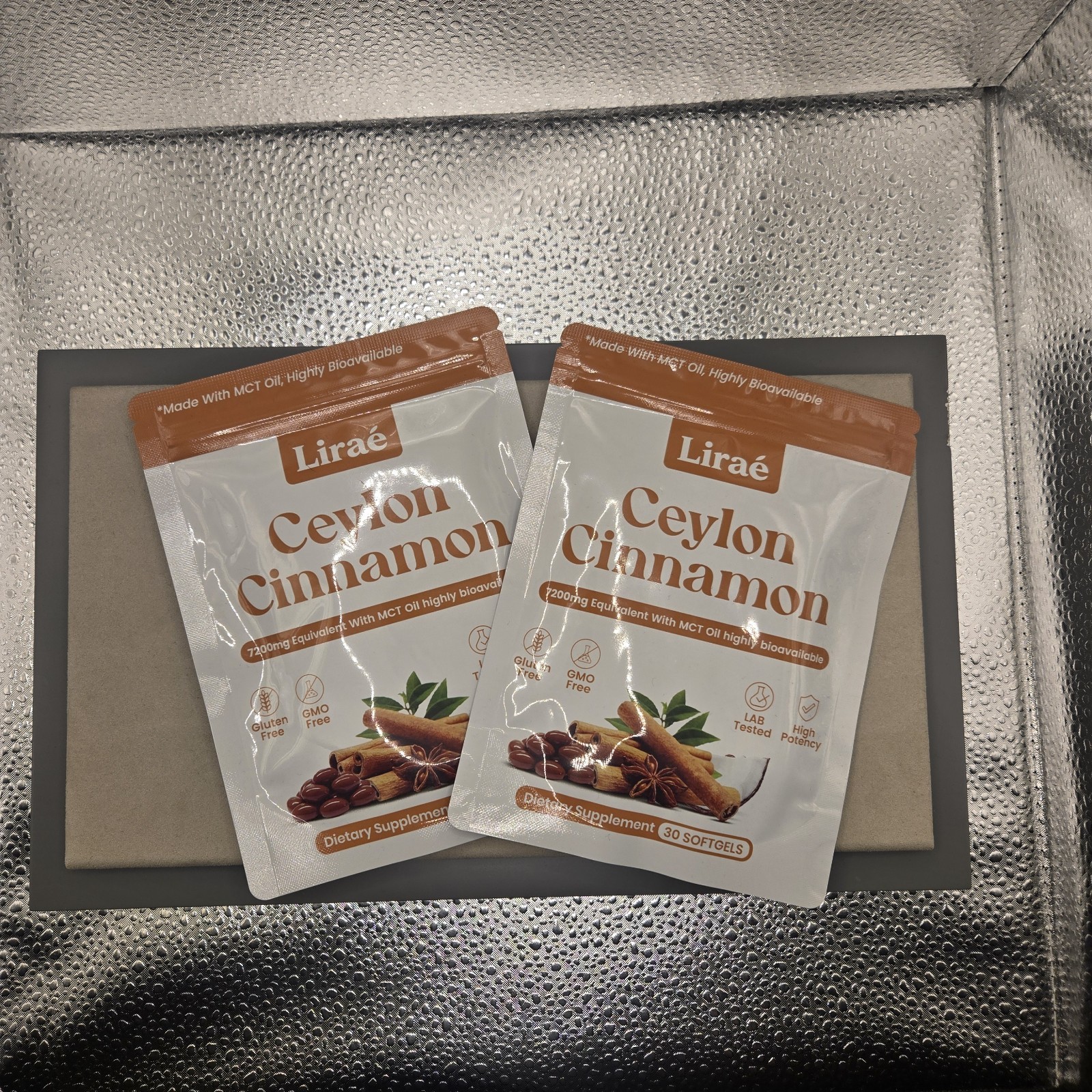 Lirae Ceylon Cinnamon 30 Soft Gel Capsules & MCT Oil 600mg Exp 04/29/28