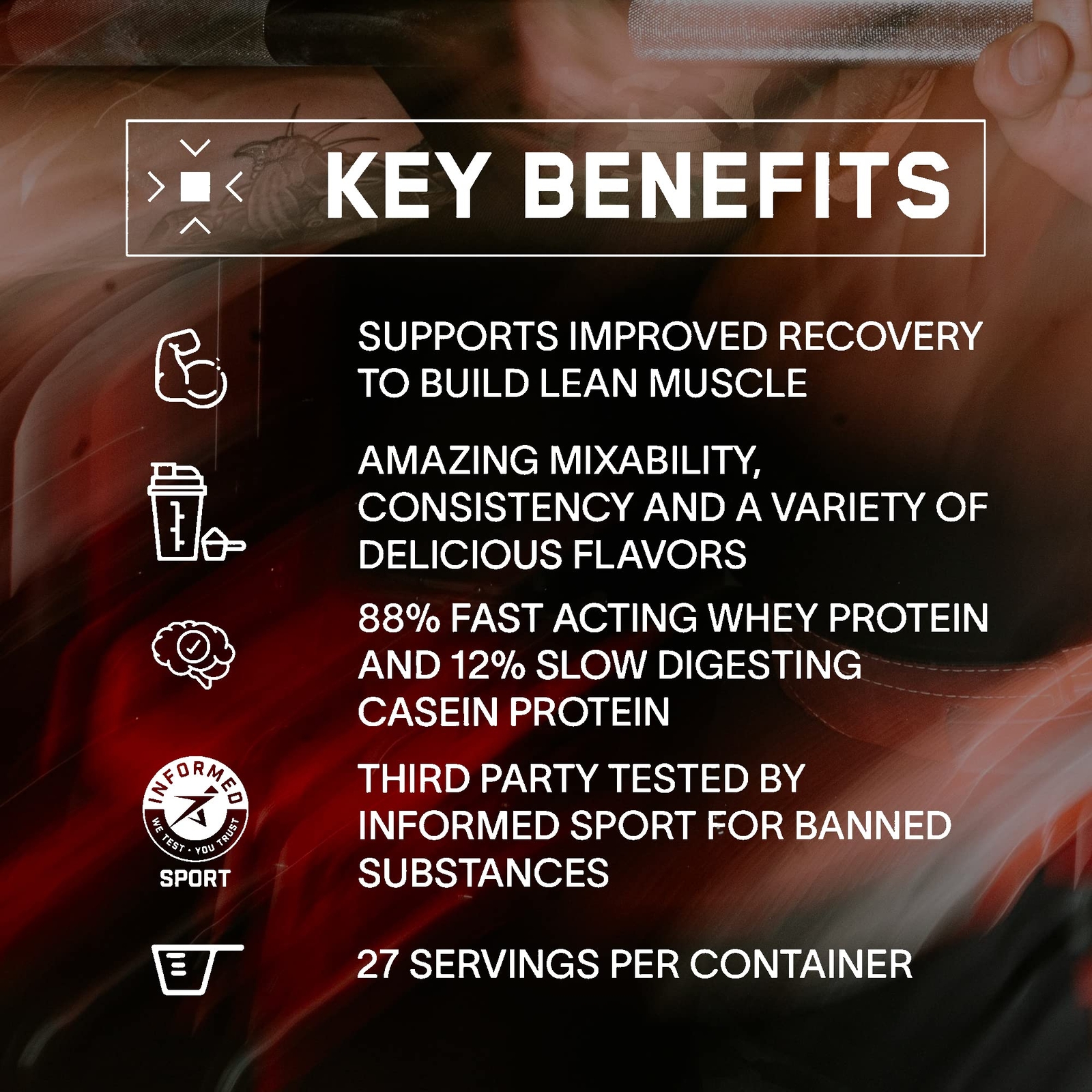 BARE PERFORMANCE NUTRITION BPN Whey Protein + Casein Protein Powder Blend Cho…