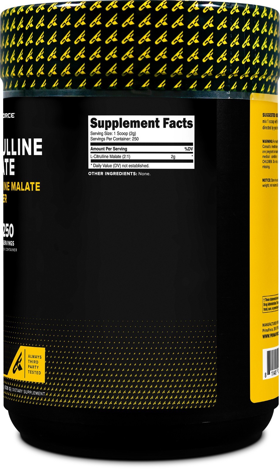 PrimaForce L-Citrulline Malate Powder, Unflavored Supplement, 500 grams