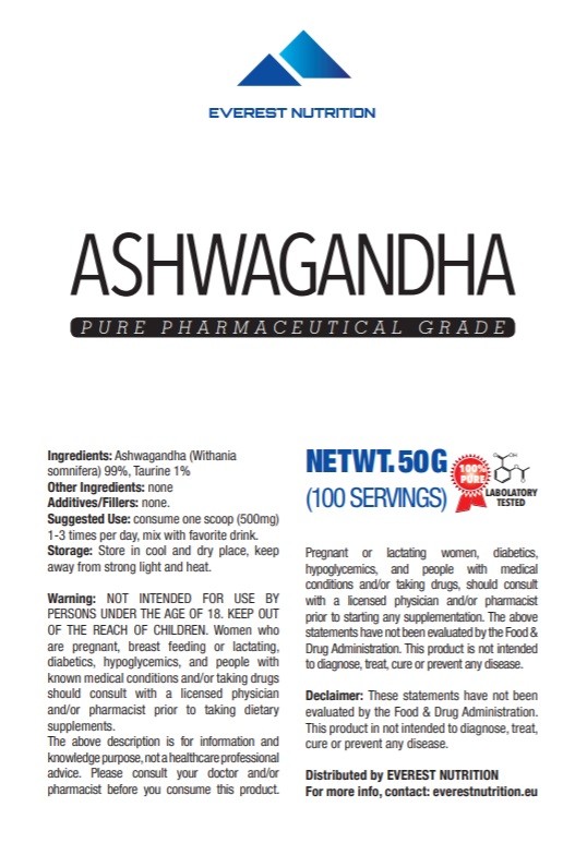 Ashwagandha Organic Root Powder Withania Somnifera Indian