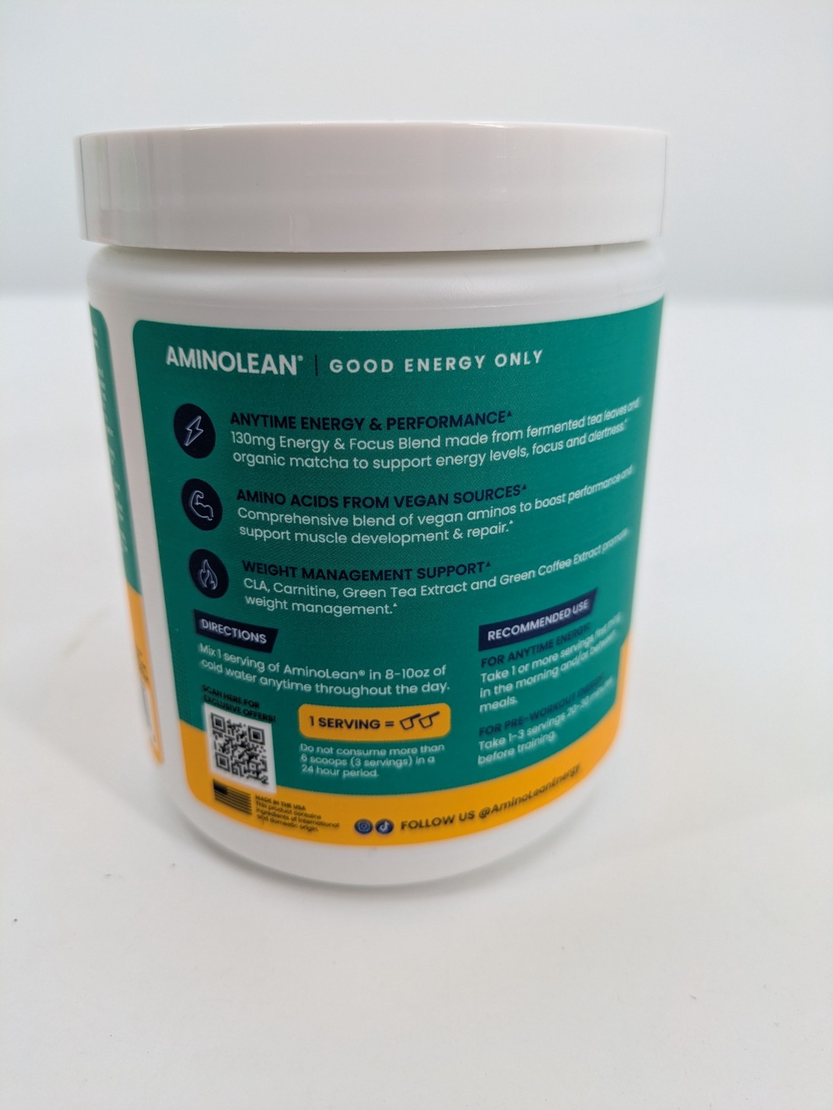 RSP Nutrition AminoLean Smart Sweets Pre-Workout Energy Supplements Peach Ring