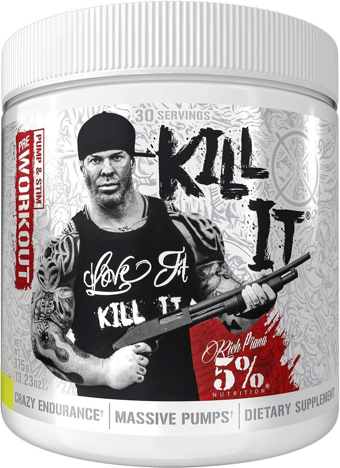 5% Nutrition Rich Piana KILL IT *Legendary Pre-Workout* 30 Servings- ALL FLAVORS
