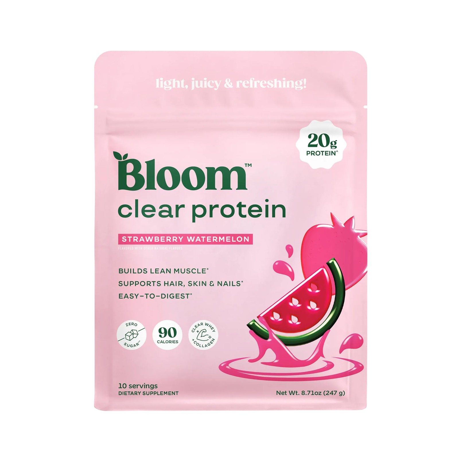 Bloom Clear Protein, Whey Protein Isolate with Collagen Peptides and Digestiv…