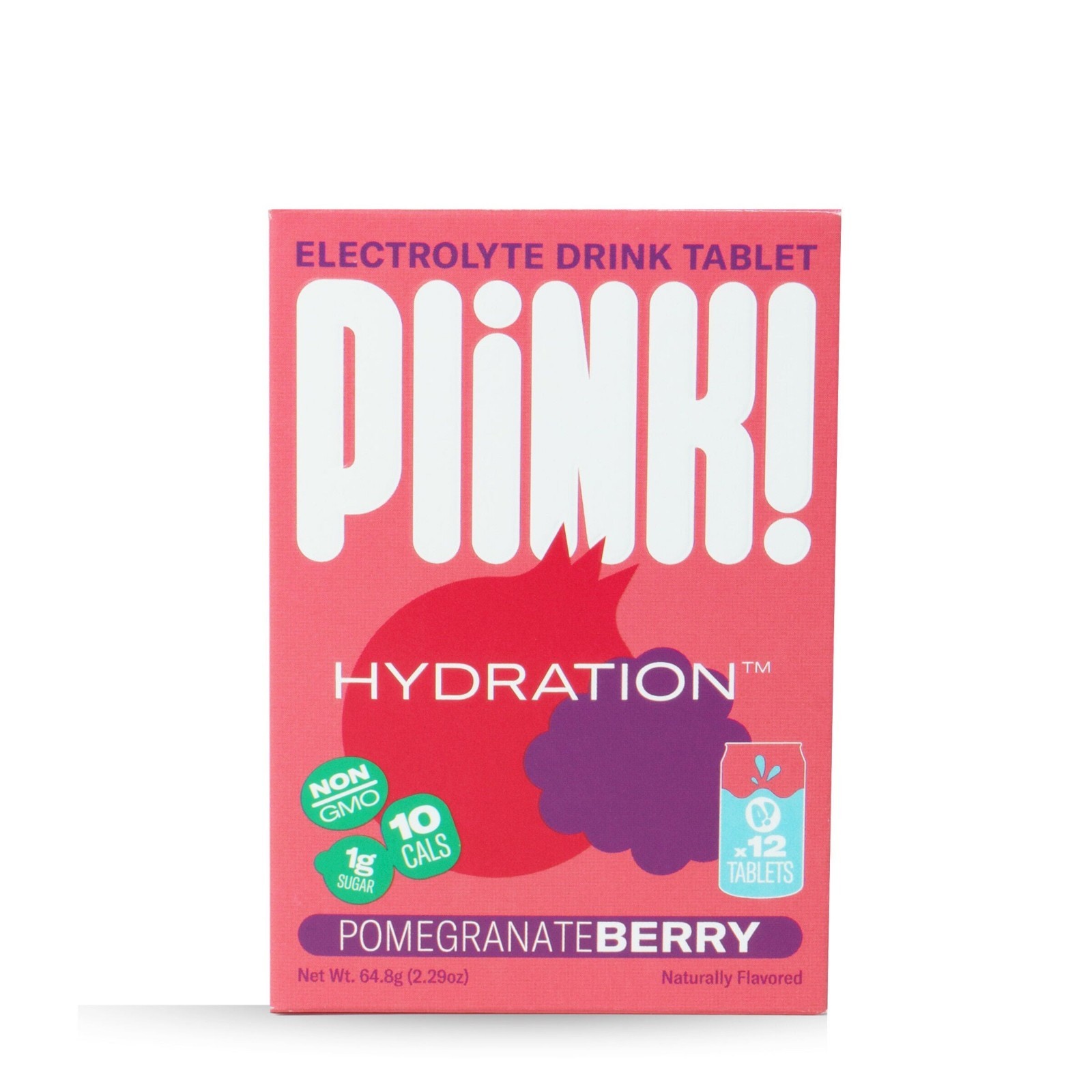Plink! Hydration – Fizzy Electrolyte Drink Tablets – Pomegranate Berry, 12ct