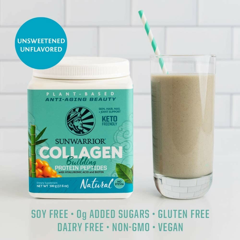 Sunwarrior Collagen Building Protein Peptides Unflavored Collagen Powder, 17.6oz