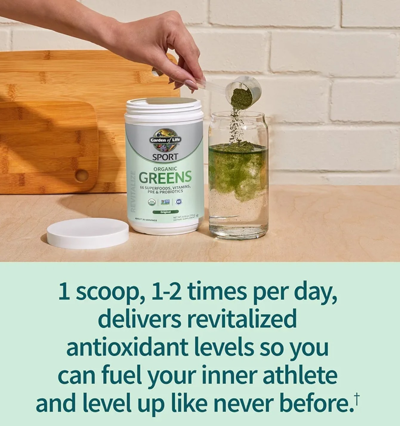 Garden Of Life SPORT ORGANIC GREENS Powder 9 oz (30 Serv) Original Fla BY 05/26