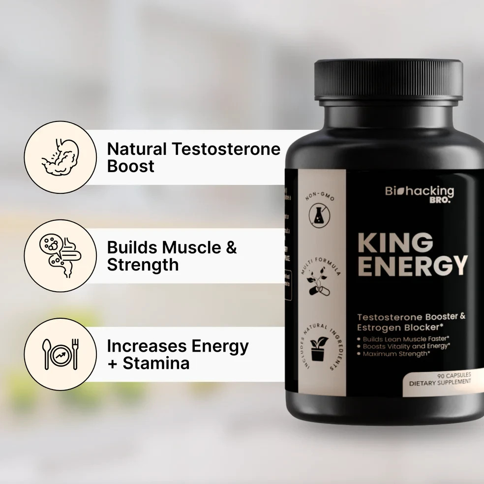 Testosterone Booster Tablets Biohacking Bro King Energy – 90 Count EXP 05/2028