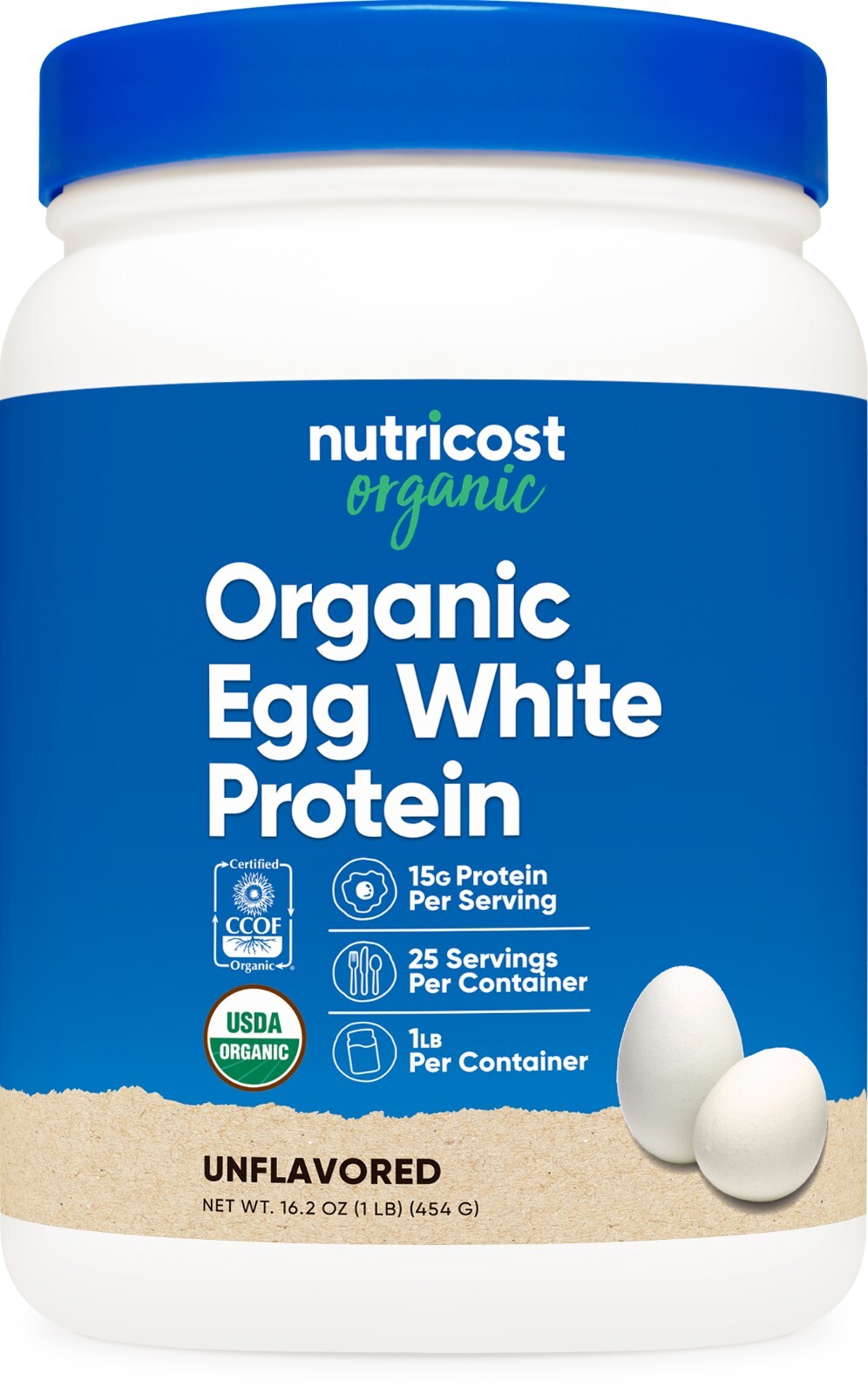 Nutricost Organic Egg White Protein Powder (1LB) 25 Servings. Non-GMO