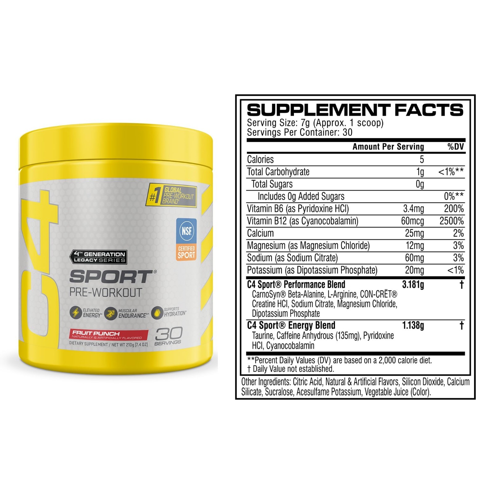 Pre Workout Powder Fruit Punch – NSF Certified, 30 Servings, Energy Boost, Fitne