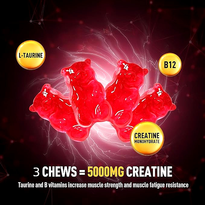 creatine complex 5g 30 DAYS creatine monohydrate flavored gummies 5000mg – BERRY
