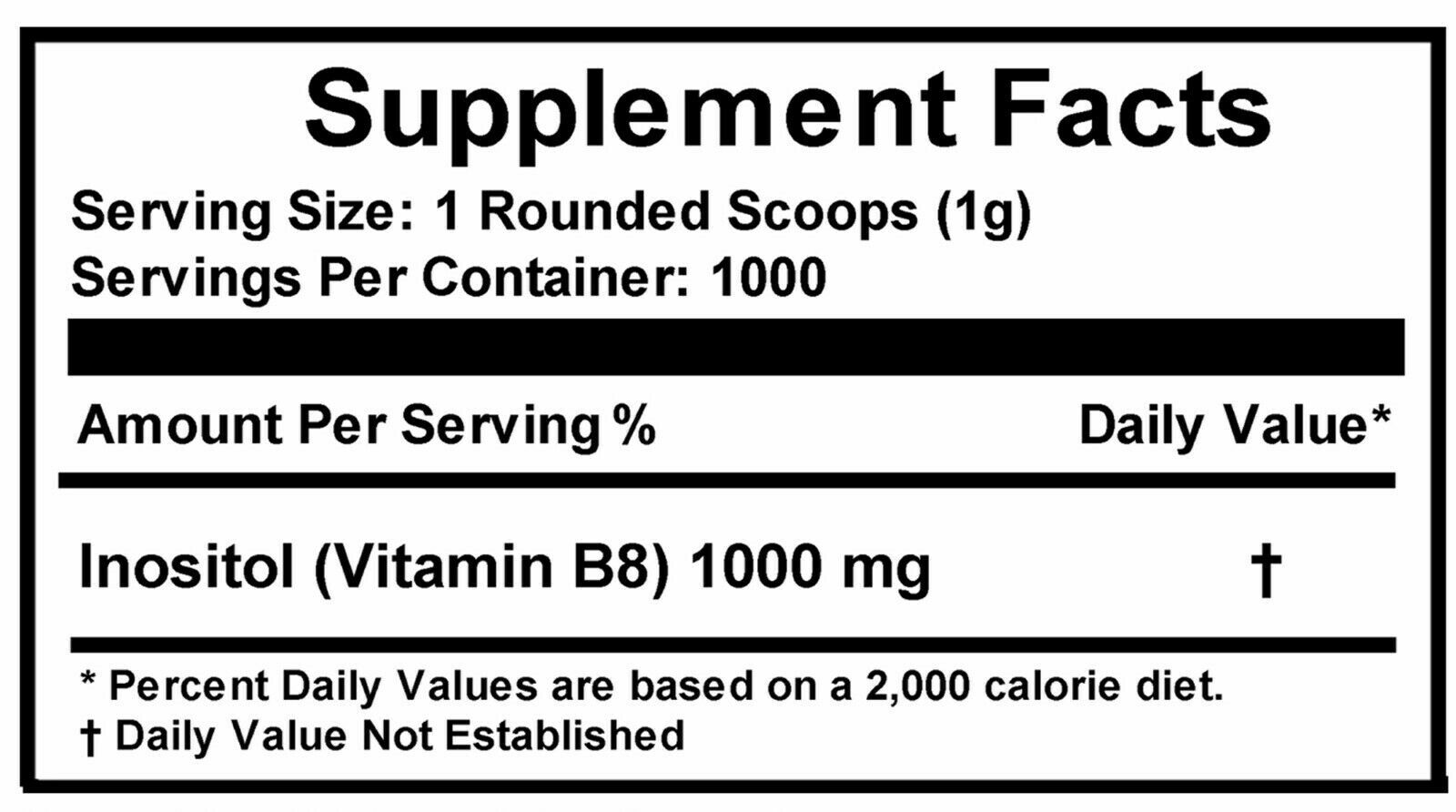 2.2lb (1000g) 100% PURE INOSITOL POWDER PHARMACEUTICAL GRADE MOOD STRESS ANXIETY
