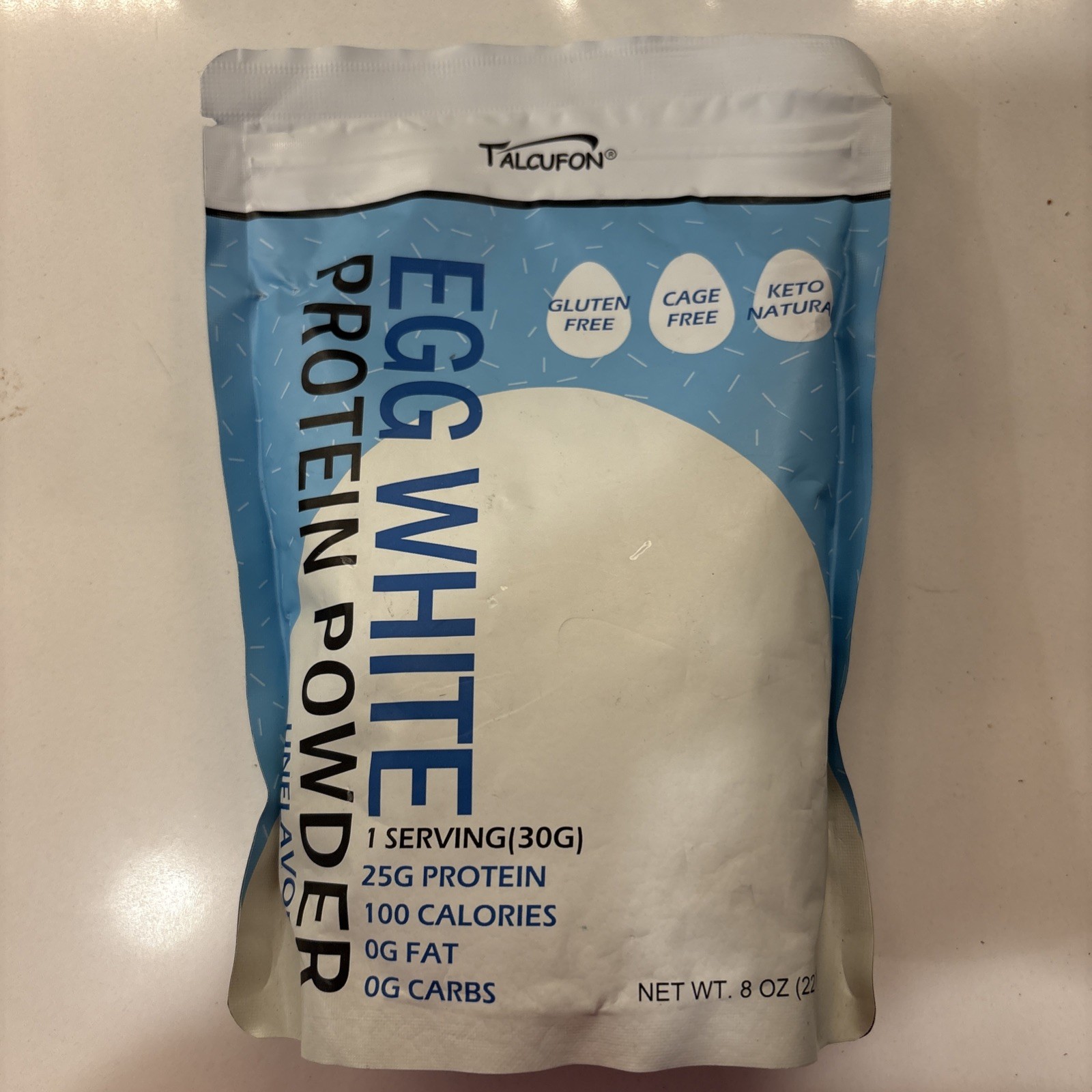 Talcufon Egg White Protein Powder 8Oz Pasteurized No Additives, High Protein