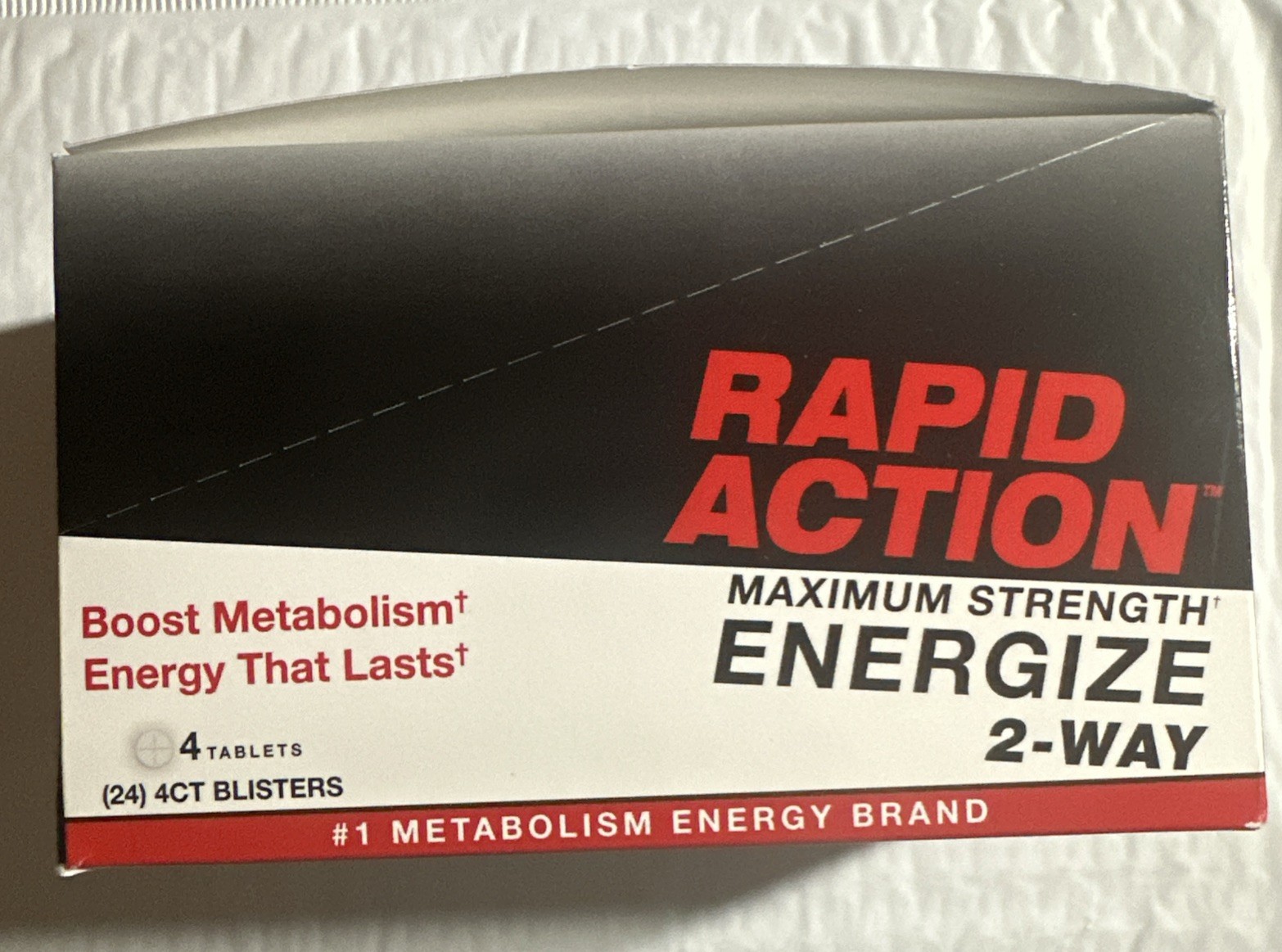 RAPID ACTION ENERGIZE 2-WAY ENERGY/DIET PILLS – 96 CT (24 – 4 CT PACKS) 1 BOX