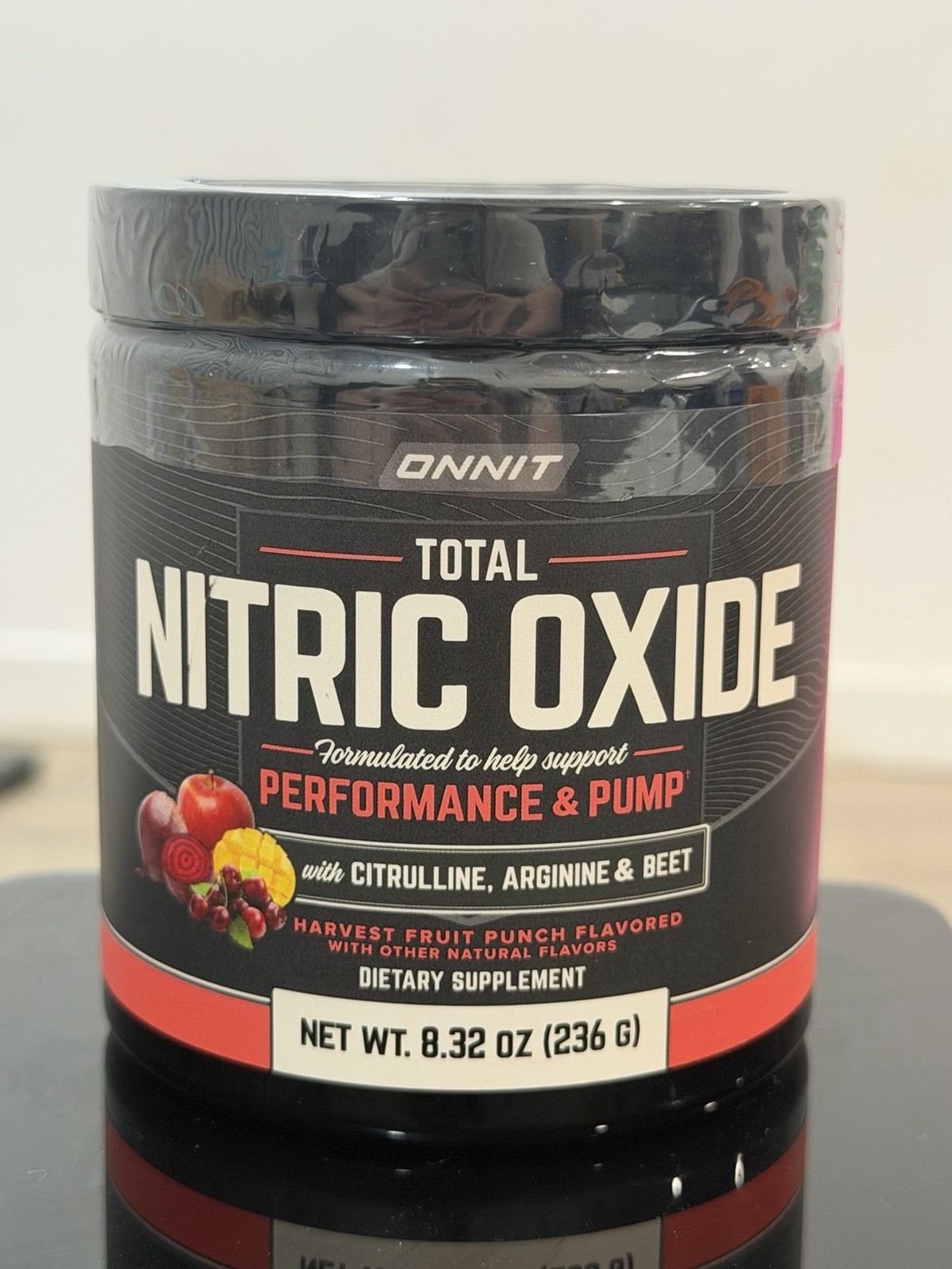 Onnit Total Nitric Oxide Harvest Fruit Punch 8.32 oz Performance Exp 04/2027