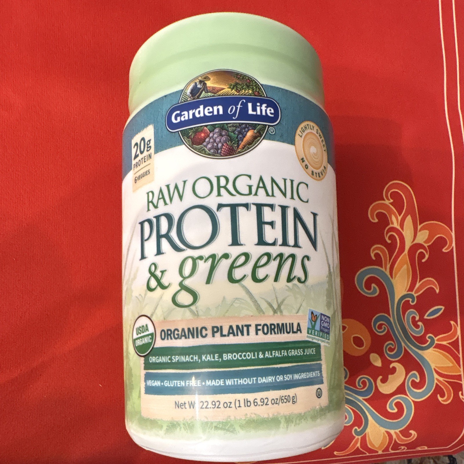 Garden of Life Organic Protein & Greens Powder, Vegan, 22.92 oz, Pea, Kale