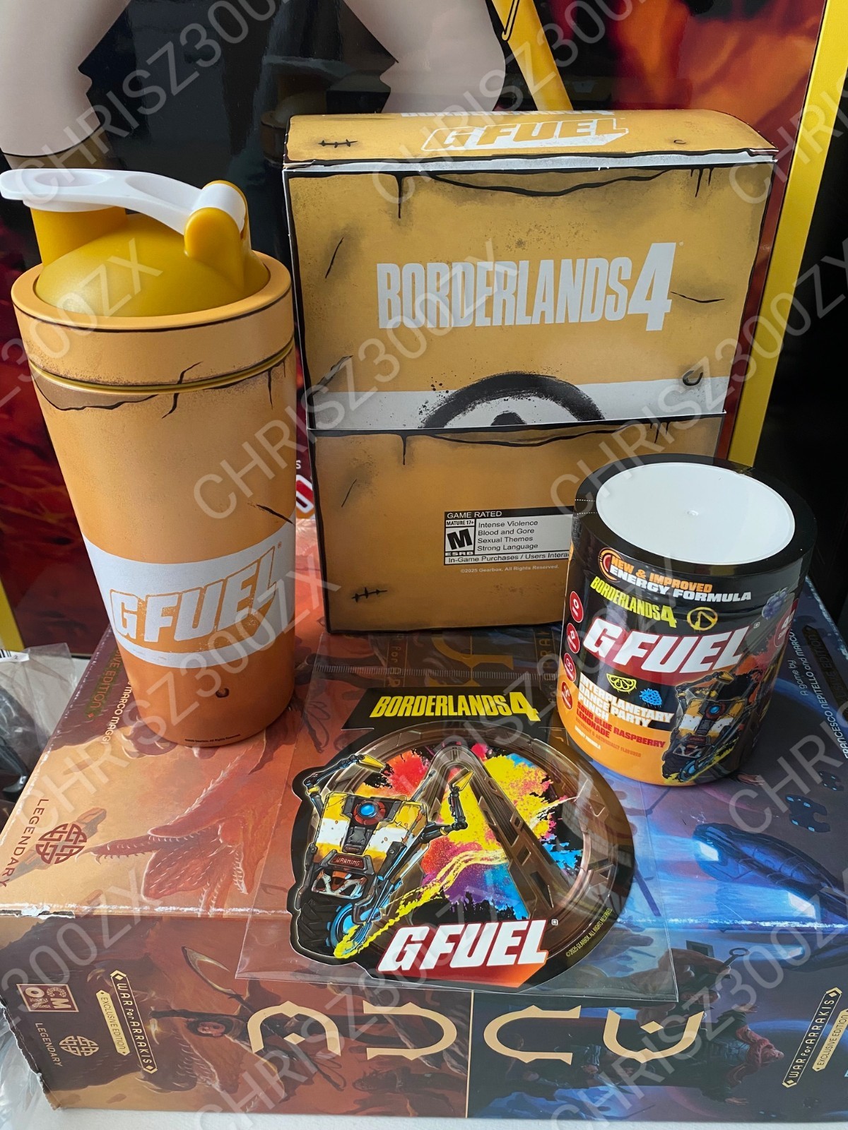 GFUEL Borderlands 4 Dance Party Claptrap Collector’s Box Metal Shaker Tub G FUEL
