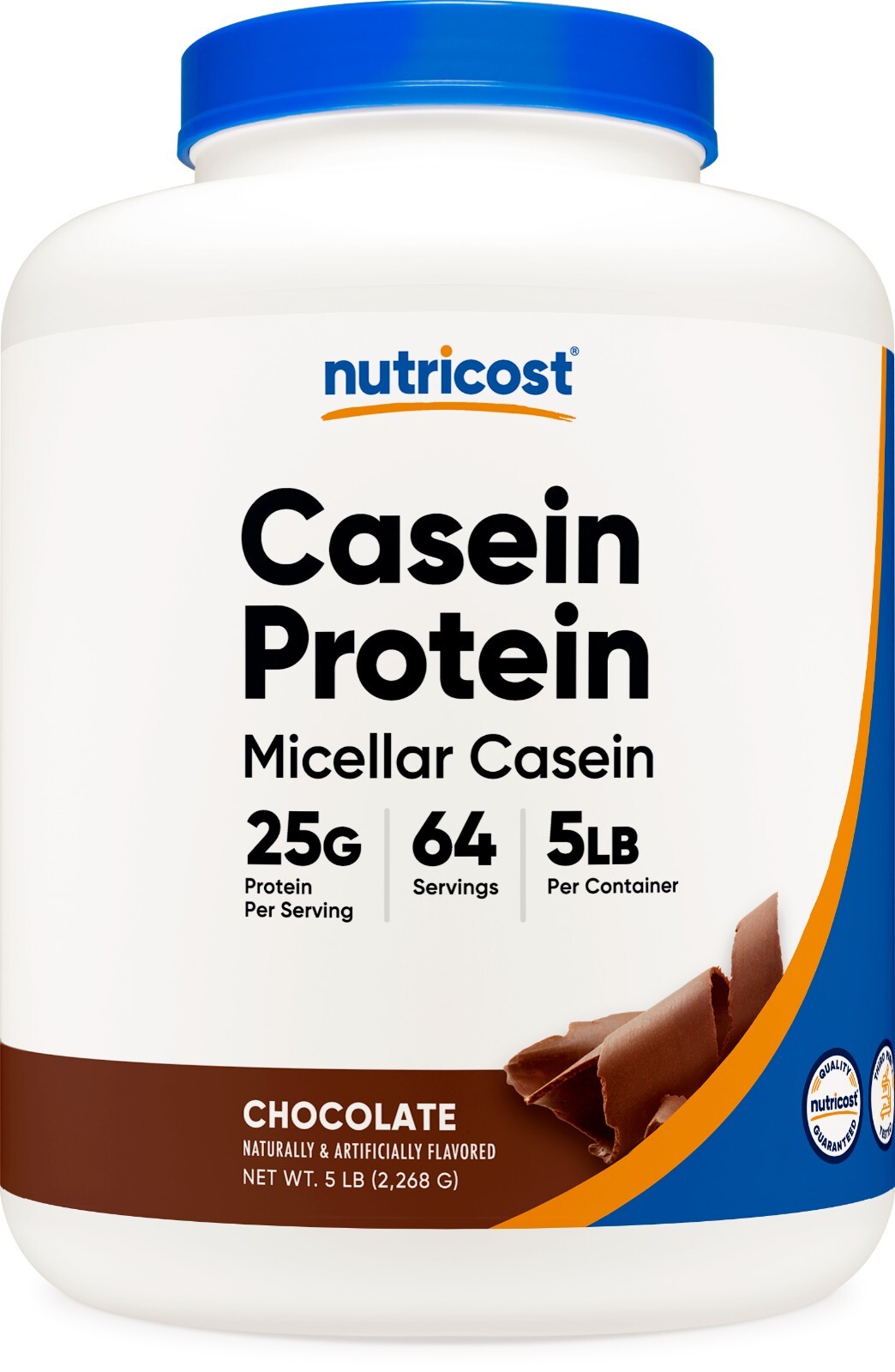 Nutricost Casein Protein Powder 5lb Chocolate – 100% Micellar Casein