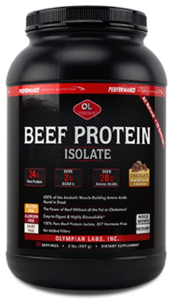 Olympian Labs Beef Protein Isolate Powder 2 Pound 24g Pure Beef Protein