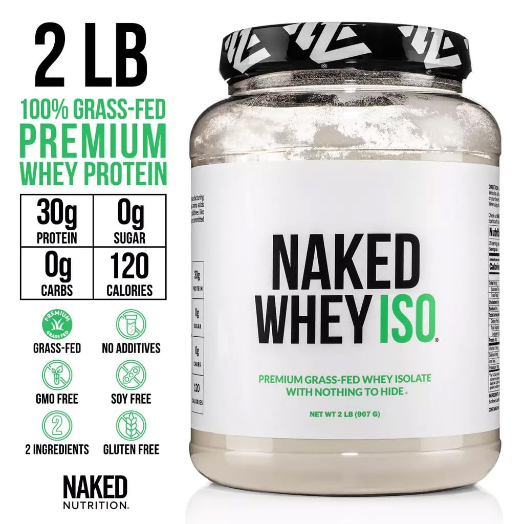 NAKED Whey Isolate Protein – Only 2 Ingredients, 30g 2 Pound (Pack of 1)