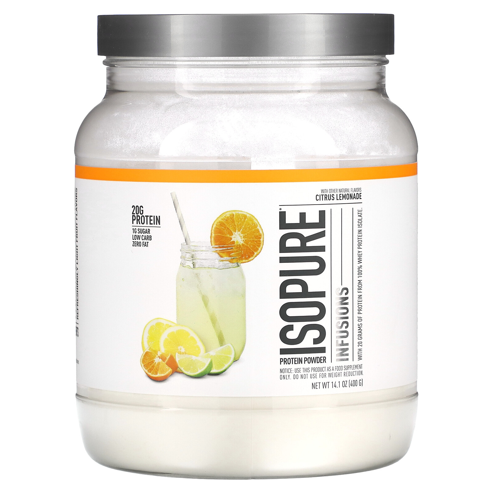 Infusions Protein Powder, Citrus Lemonade, 14.1 oz (400 g)