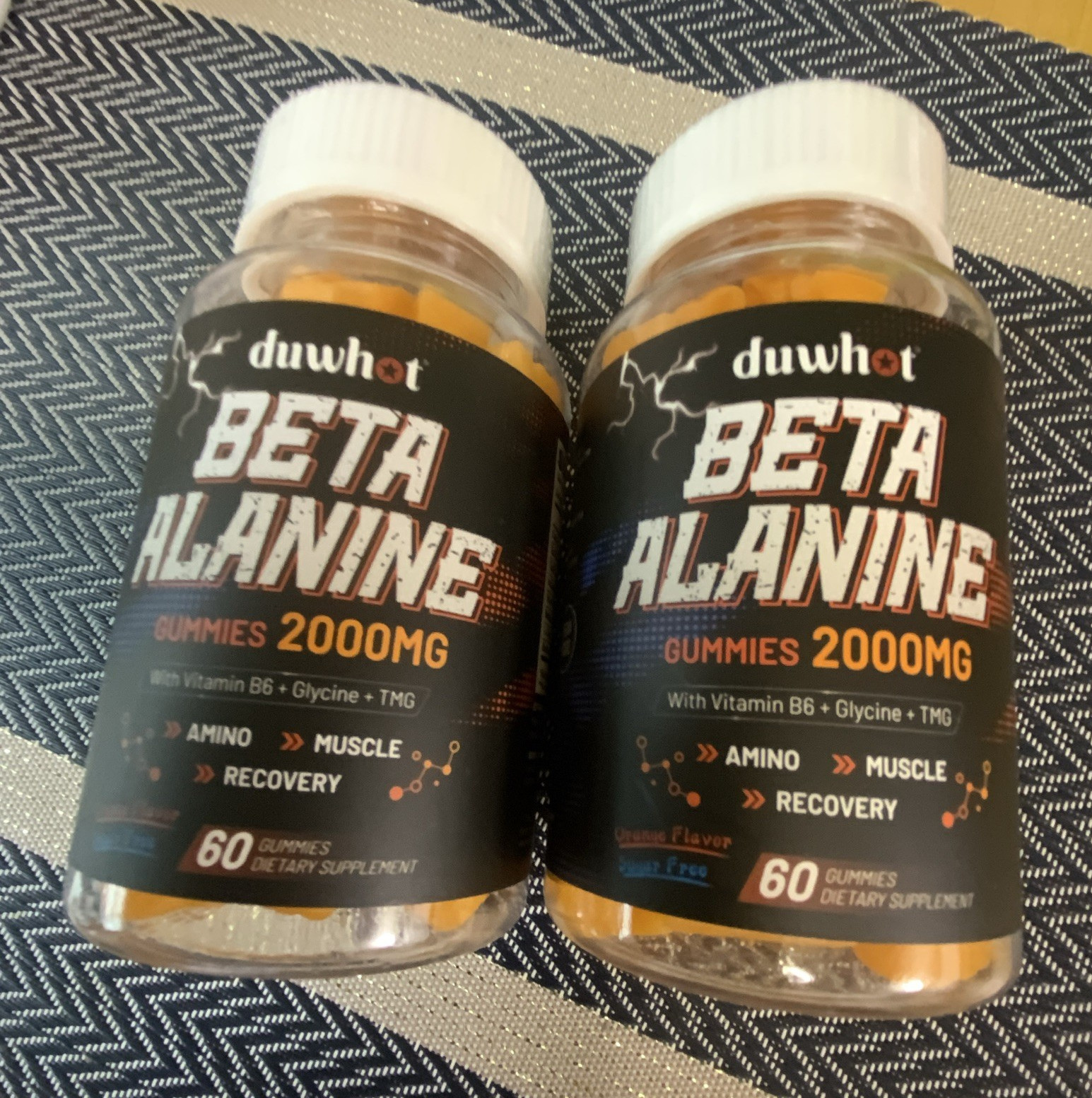 duwhot Beta Alanine 2000mg Orange Gummies, 60 Ct Muscle Recovery Exp 05/2028