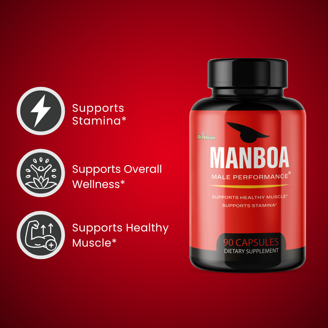 Manboa- Bodybuilding & Men’s Health Support- 4 Bottles- 360 Capsules